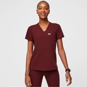 Women's Burgundy V-Neck Top